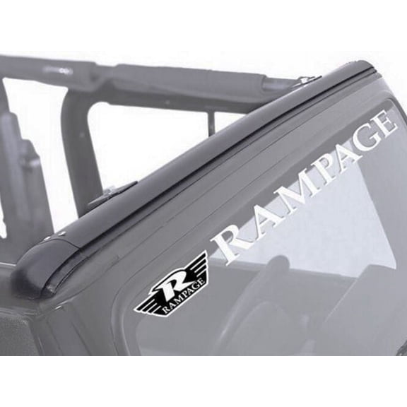Rampage by RealTruck Soft Cab Top Windshield Channel | Black | 901001 | Compatible with 1976 - 1995 Jeep CJ, Wrangler YJ