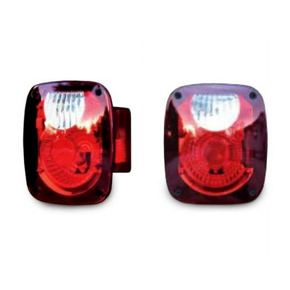 Rampage by RealTruck Taillight Conversion Kit w/Euro Lenses | Pair, Brite Color | 5307 | Compatible with 1976 - 2006 Jeep CJ, Wrangler YJ, LJ & TJ