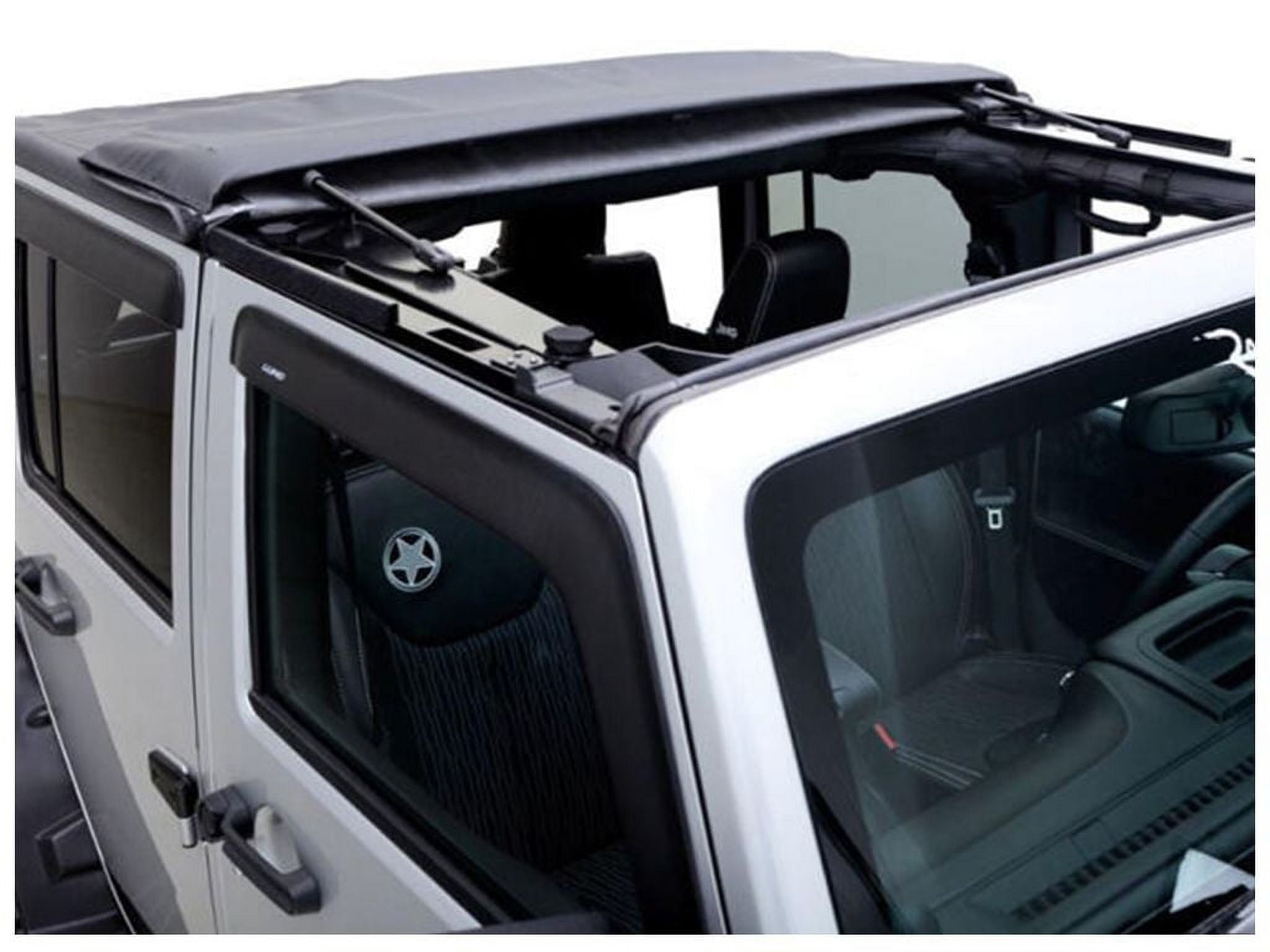 Rampage by RealTruck TrailView Fastback Soft Top | Sail Cloth, Black Diamond Color | 139835 | Compatible with 2007 - 2018 Jeep Wrangler JKU 4-Door