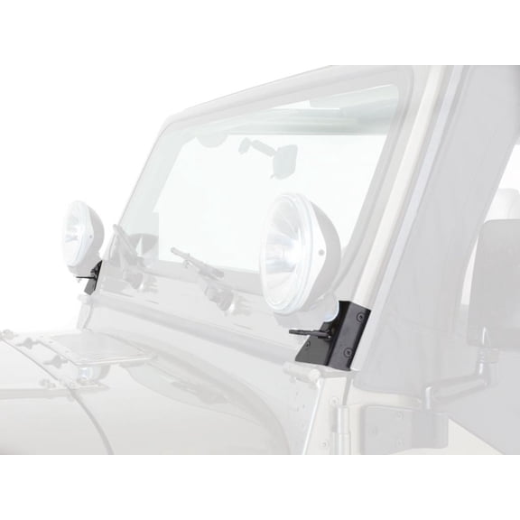 Rampage by RealTruck Windshield Hinge Light Bracket | Pair, Black | 7608 | Compatible with 1997 - 2006 Jeep Wrangler TJ