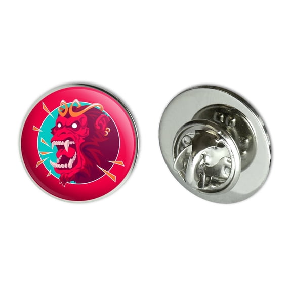 Rampaging Red Chimpanzee Ape Monkey King Metal 0.75" Lapel Hat Pin Tie Tack Pinback