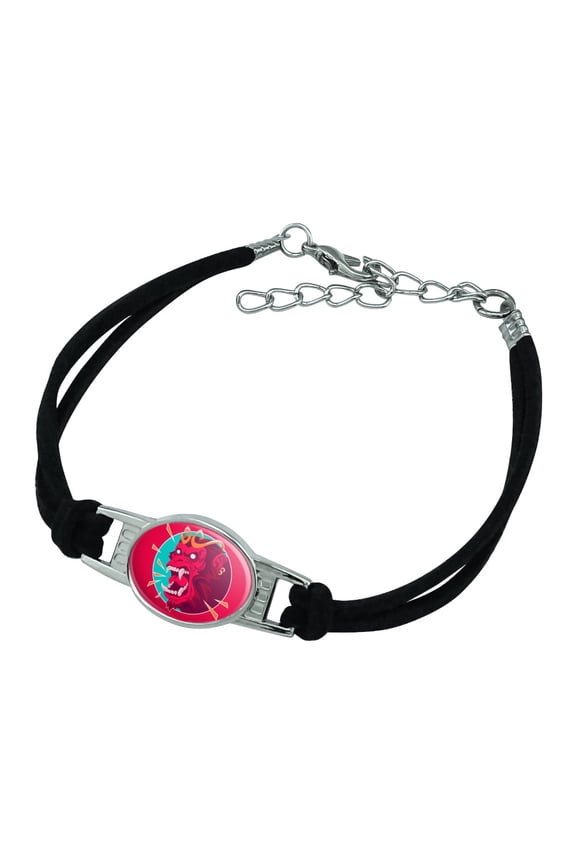 Rampaging Red Chimpanzee Ape Monkey King Novelty Suede Leather Metal Bracelet