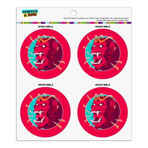 Rampaging Red Chimpanzee Ape Monkey King Refrigerator Fridge Locker Vinyl Circle Magnet Set