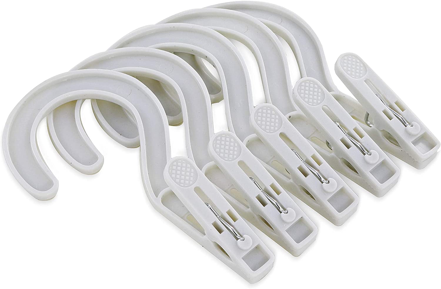 Rampro Laundry Hanger Hooks with Clips - Strong Plastic Solid