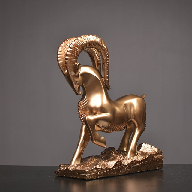 " Rams Auspicious" Contemporary Sculpture – An Elegant Decor for Desks, Bookshelves, Bars, and Bedrooms.