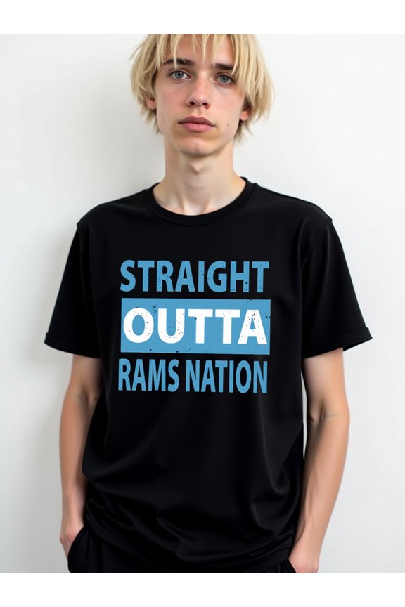 Rams Nation Pride Tee Men t-shirts black elegantly elegant Spring and summer outdoor wear Perfect for exercise Basic Unisex Shirt Printed tshirts