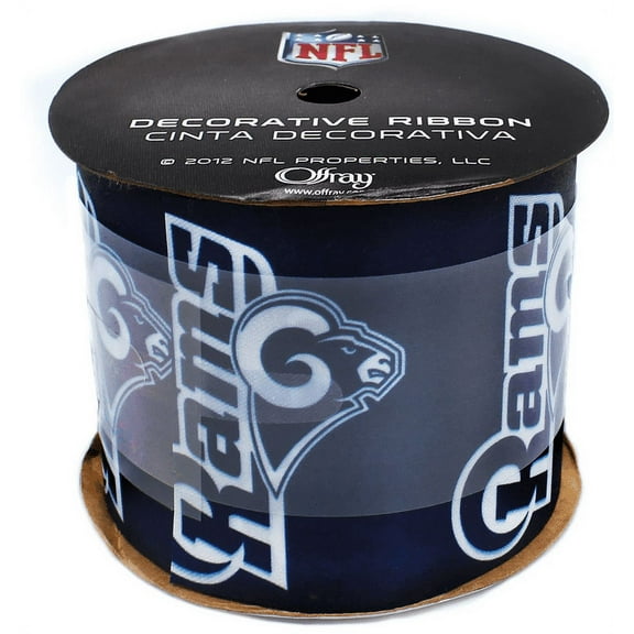 Rams Printed Ribbon 1-5/16-Inch Width, 12 Foot Spool