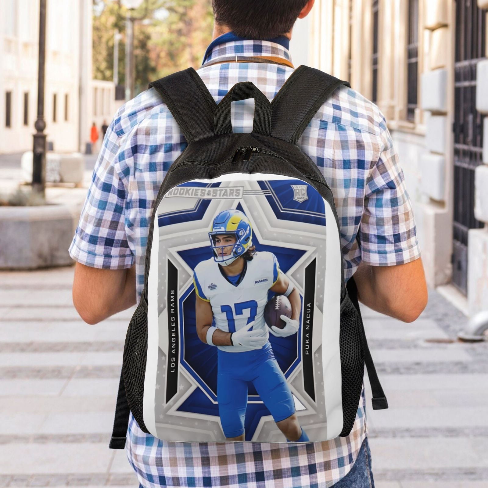 Rams Puka Nacua Custom Campus_Student_Backpack, Football Team Fan ...