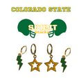 thumbnail image 1 of Rams Spirit Stack green mini enamel bolts and golden yellow statement open starboys, 1 of 2