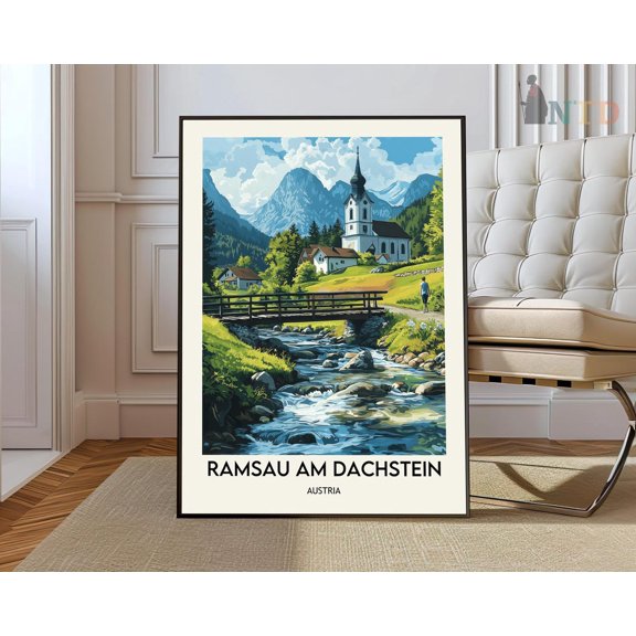 Ramsau Am Dachstein Print, Ramsau Am Dachstein Wall Art, Ramsau Am Dachstein Poster, Ramsau Am Dachstein Photo, Ramsau Am Dachstein Wall Art, Modern Wall Decor, 8x12 UNFRAMED