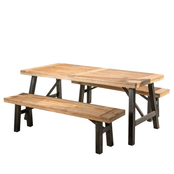 Ramsey Acacia Wood 3 Piece Dining Picnic Set