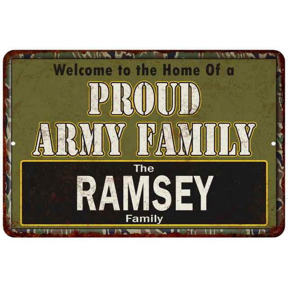 Ramsey Proud Army Family Gift 8x12 Metal Sign 208120023373