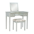 thumbnail image 1 of Ramsey Silver Flip-Top Mirror Vanity and Butterfly Upholstered Stool Set, 1 of 14