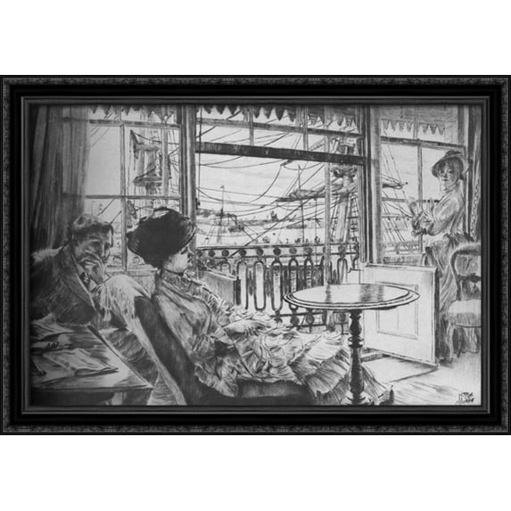 Ramsgate 38x28 Large Black Ornate Wood Framed Canvas Art by James Tissot