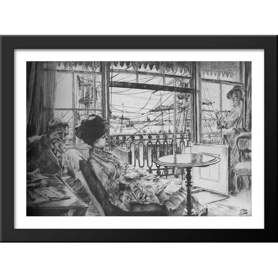 Ramsgate 38x28 Large Black Wood Framed Print Art by James Tissot