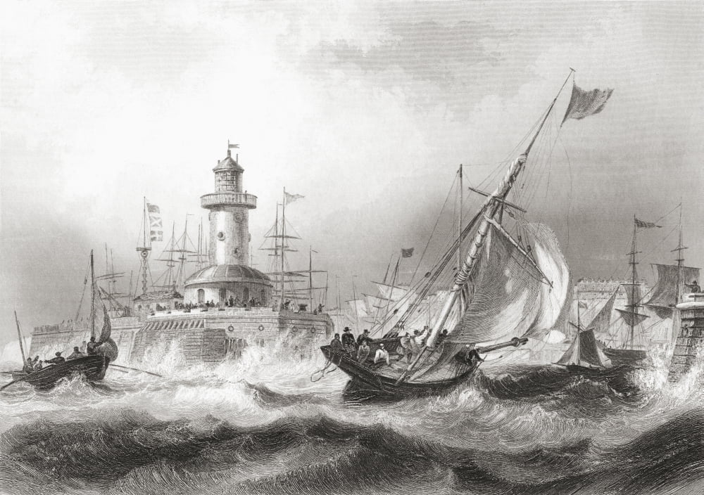 Ramsgate Kent England In The 19Th Century From Cyclopaedia Of Useful Arts And Manufactures By Charles Tomlinson Canvas Art - Ken Welsh Design Pics (34 x 24)