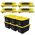 thumbnail image 1 of Ramtuff 6 Pack Stackable Storage Container and 4 Pack Connectable Moving Dolly, 1 of 12