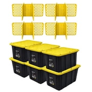 Ramtuff 6 Pack Stackable Storage Container and ORGANIZE-IT! 4 Pack Tote Dividers
