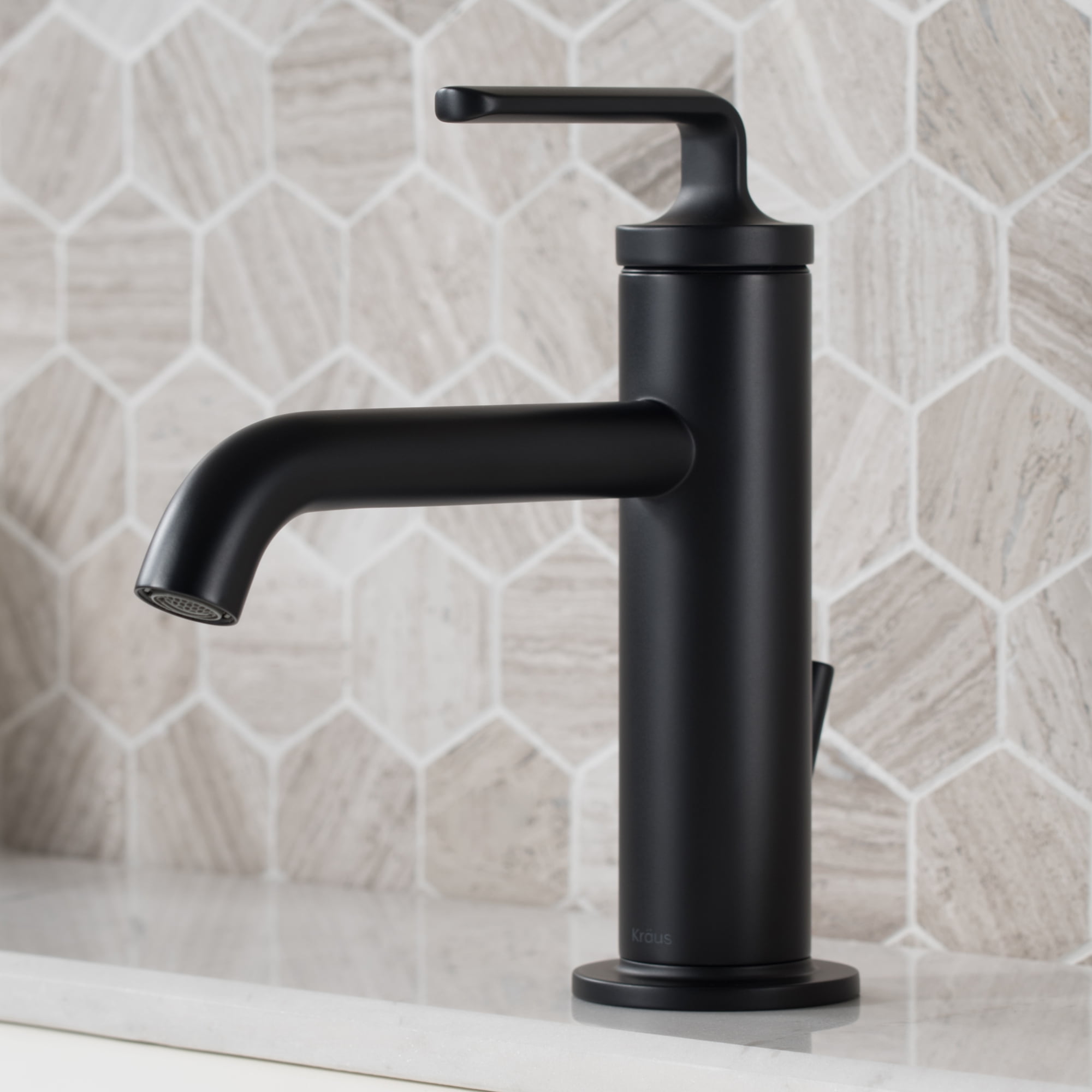 Ramus 7'' Matte Black Stainless Steel Bathroom Sink Faucet
