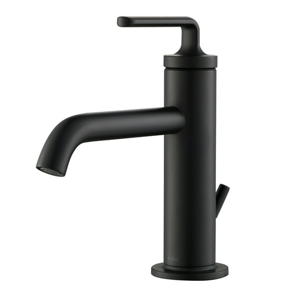 Ramus™ Single Handle Bathroom Sink Faucet with Lift Rod Drain in Matte Black