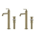 thumbnail image 1 of Ramus™ Single Handle Vessel Bathroom Sink Faucet with Pop-Up Drain in Brushed Gold (2-Pack), 1 of 9
