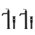thumbnail image 1 of Ramus™ Single Handle Vessel Bathroom Sink Faucet with Pop-Up Drain in Matte Black (2-Pack), 1 of 11