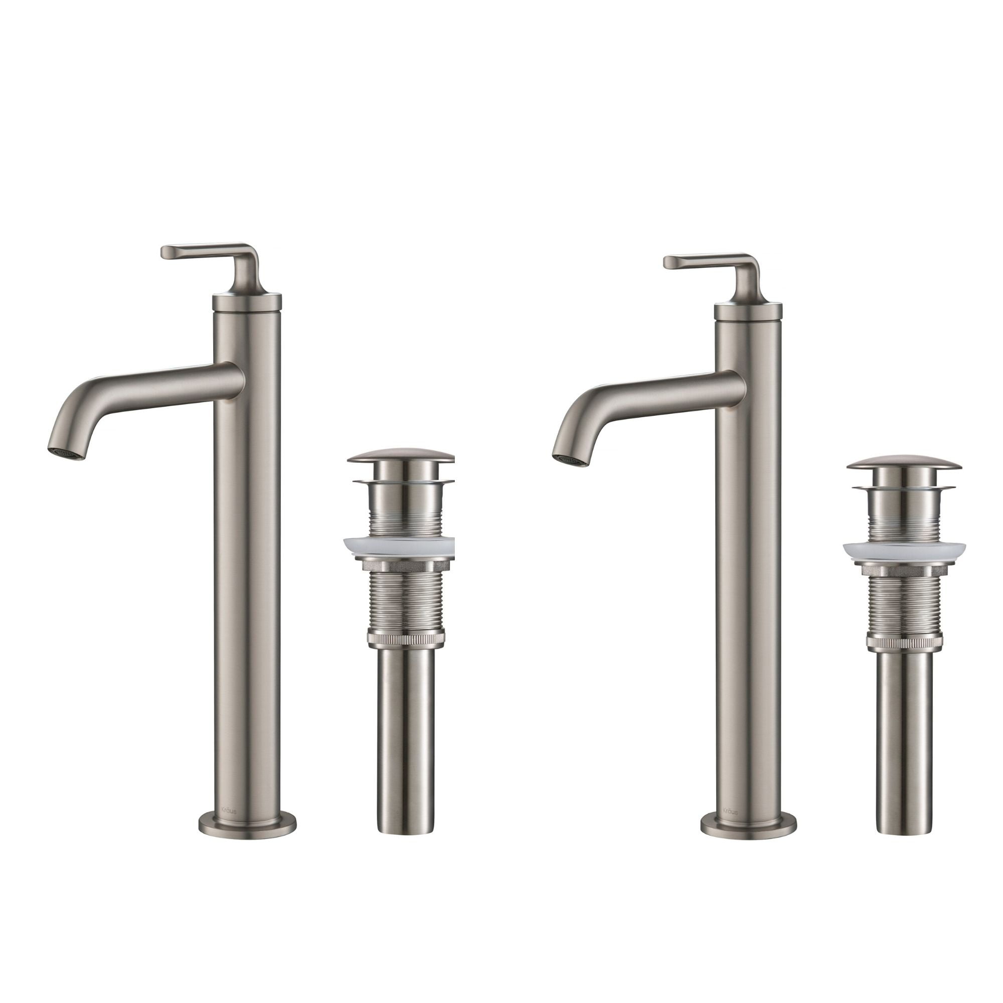 Ramus™ Single Handle Vessel Bathroom Sink Faucet with Pop-Up Drain in Spot Free Stainless Steel (2-Pack)