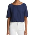 thumbnail image 1 of Ramy Brook Womens Monroe Knit Blouse, Blue, Small, 1 of 1
