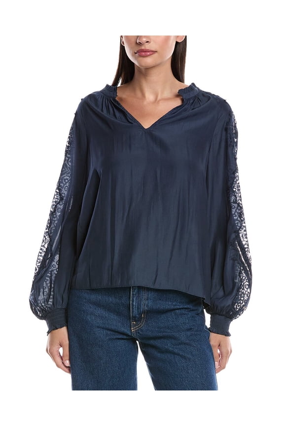 womens Agatha Top, s, Blue