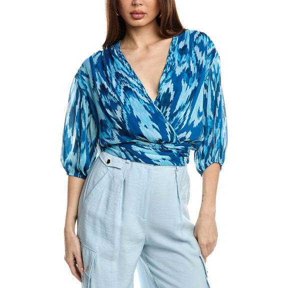 Ramy Brook womens  Blaire Top, xs, Blue