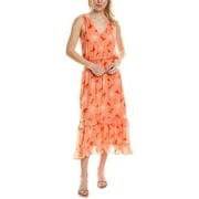 Ramy Brook womens  Dani Midi Dress, M, Orange