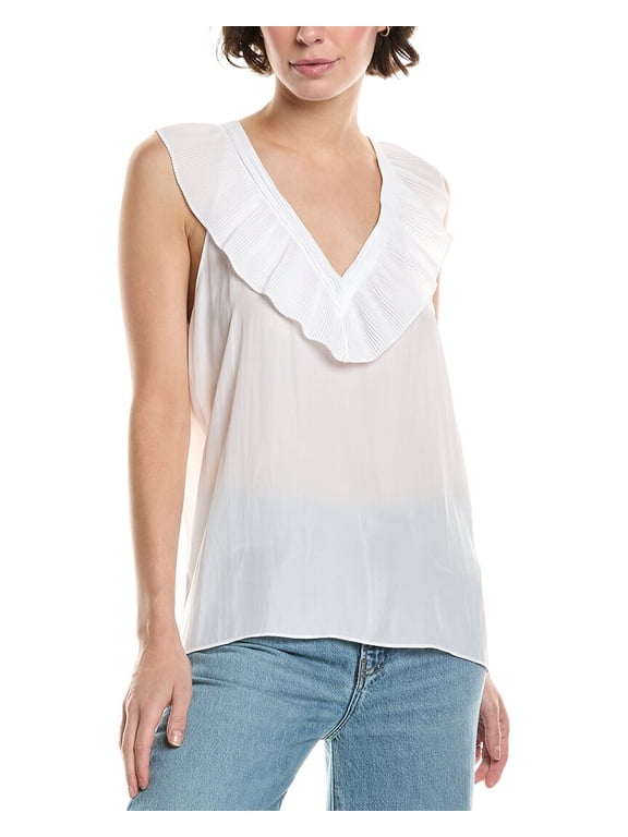 womens Flora Top, l, White