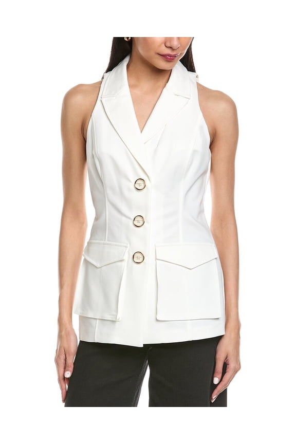 womens Lisa Vest, 4, Ivory