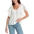 thumbnail image 1 of Ramy Brook womens  Lynette Linen-Blend Top, xs, White, 1 of 3