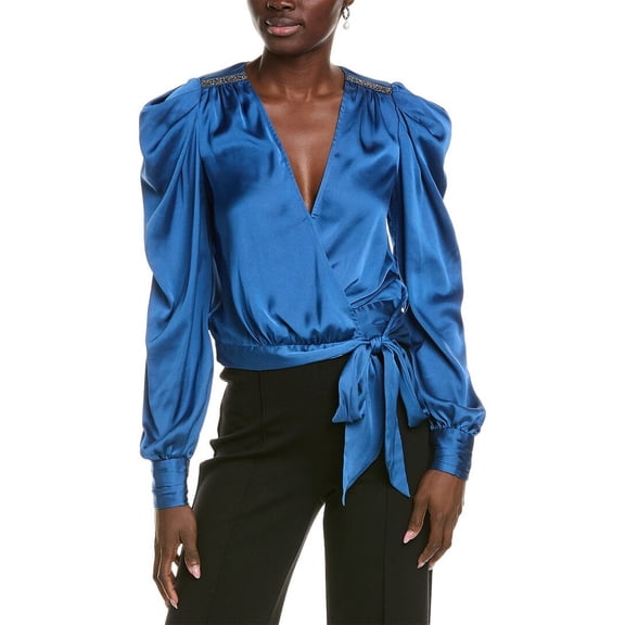 Ramy Brook womens  Mammie Blouse, XXS, Blue