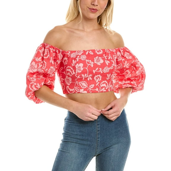 Ramy Brook womens  Marley Linen Top, 0, Pink