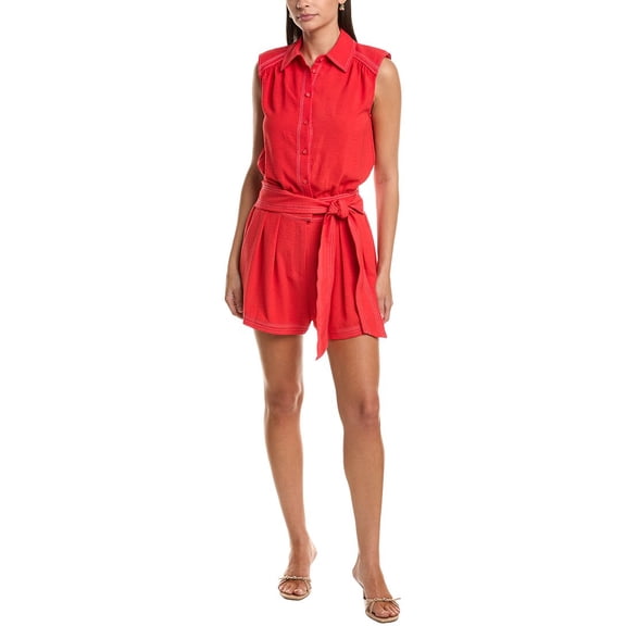 Ramy Brook womens Paz Romper, XL, Red