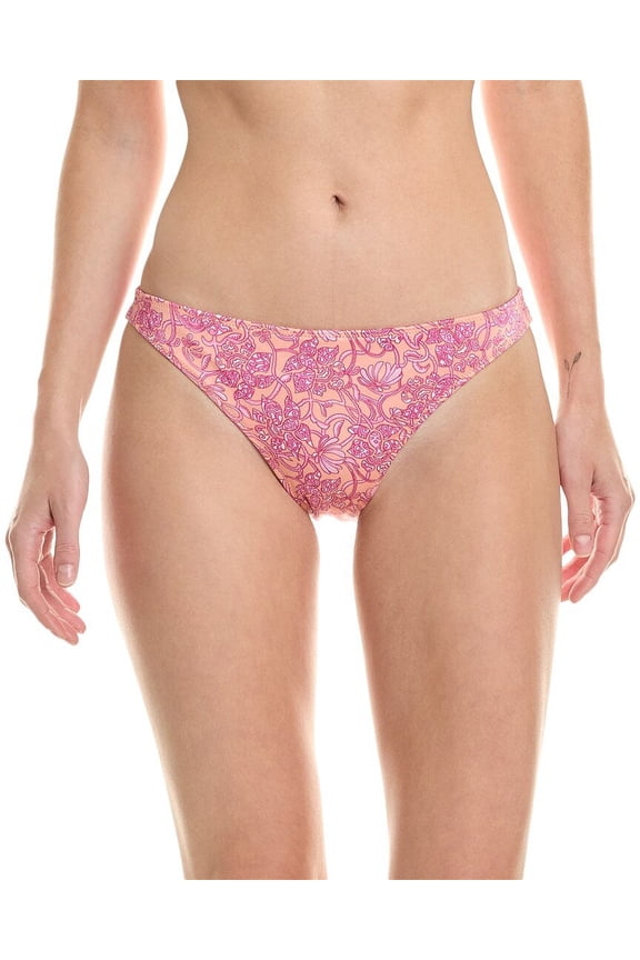 womens Printed Isla Bikini Bottom, XXS, Orange