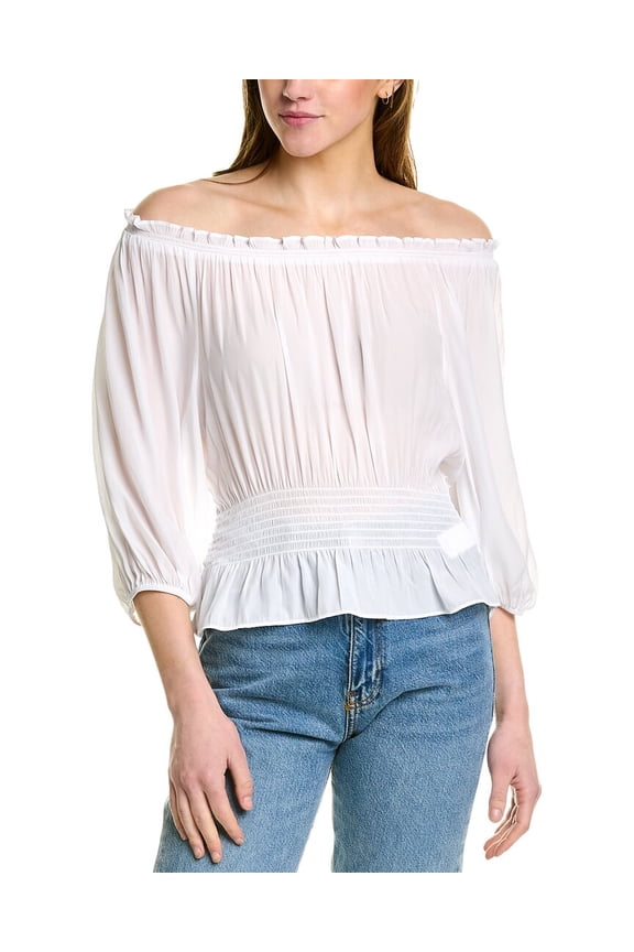 womens Riley Blouse, s, White
