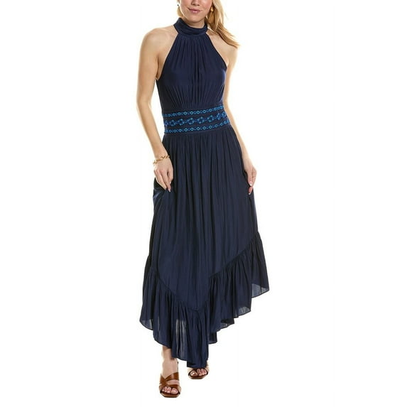 Ramy Brook womens Shauna Maxi Dress, 0, Navy