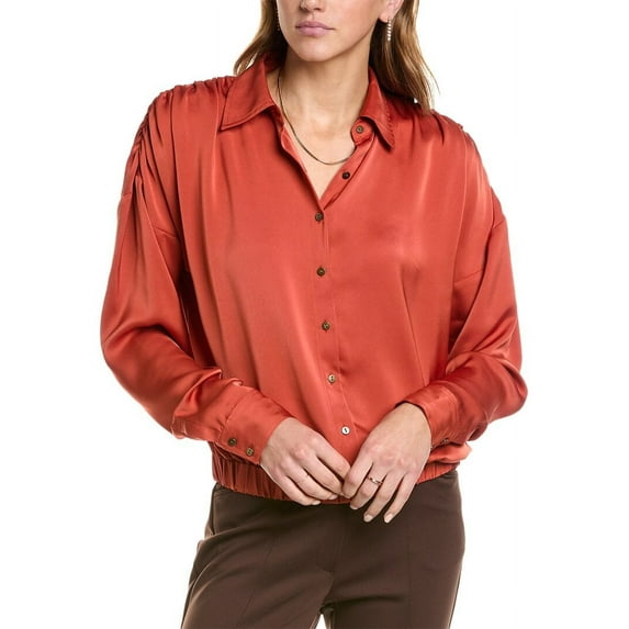 Ramy Brook womens Sofia Blouse, l, Orange