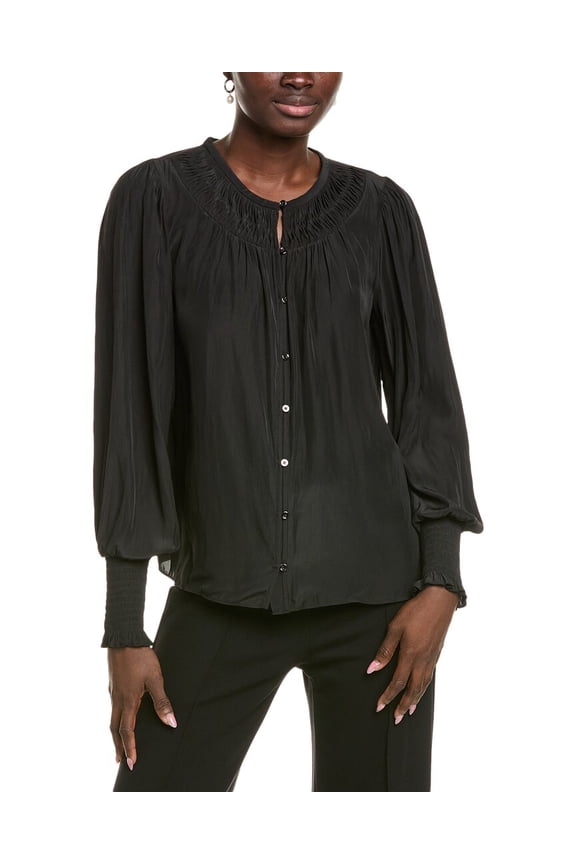 womens Walter Blouse, XXS, Black