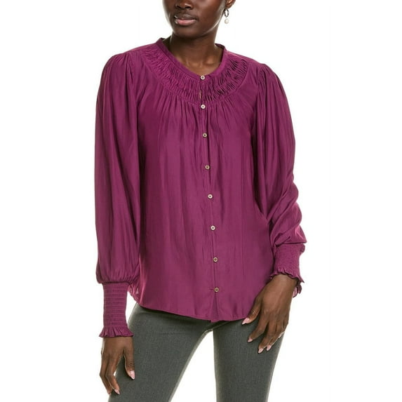 Ramy Brook womens Walter Blouse, l, Purple
