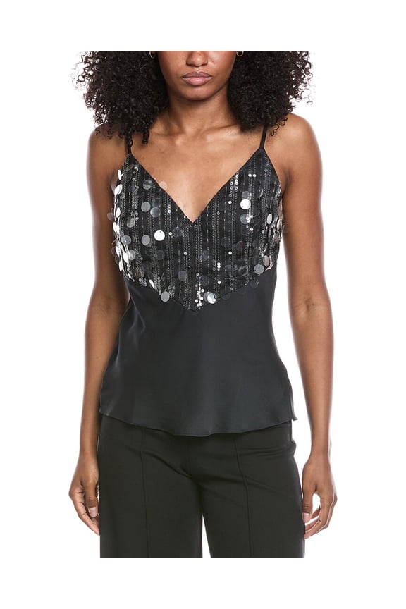 womens Yvette Blouse, m, Black