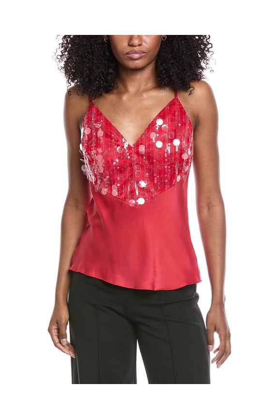 womens Yvette Blouse, xs, Red