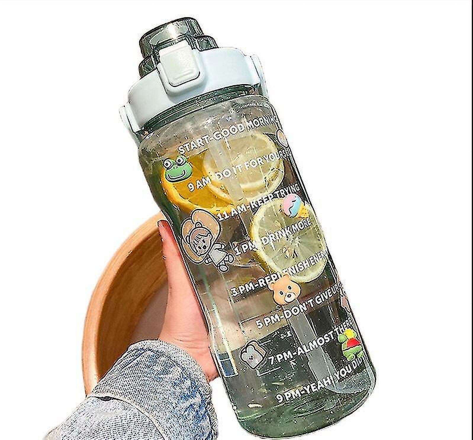 RanSeTi 2l Sports Straw Water Bottle Stickers Portable Fitness Bike Cup ...