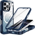 thumbnail image 1 of Rancase for iPhone 16 Pro Case,Compatible with Magsafe[Built-in 9H Tempered Glass Screen Protector & Camera Lens Protector] Full Body Shockproof Protective Phone Case for iPhone 16 Pro,Deep Blue, 1 of 7