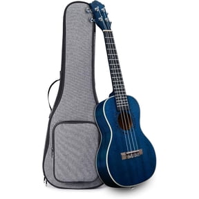 Ranch 21 Inch Soprano Ukulele Beginner Kit Blue Sapele Wood