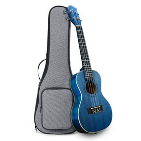 Ranch 23 Inch Blue Concert Ukulele Kit for Beginners | Sapele Wood Uke w/ Gig Bag & 12 Free Online Lessons