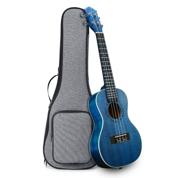 Ranch 26 Inch Blue Tenor Ukulele Kit for Adults | Sapele Wood Uke w/ Gig Bag & 12 Free Online Lessons